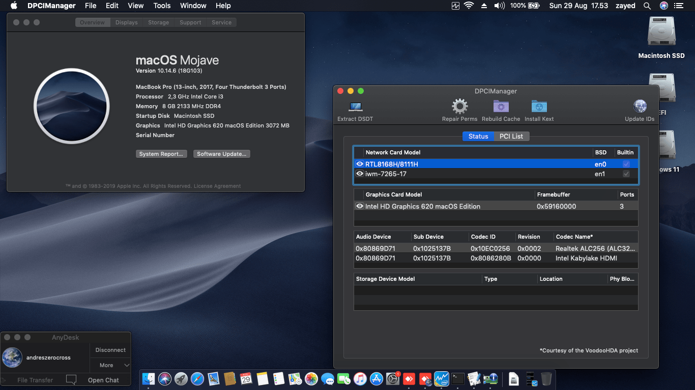 Success Hackintosh macOS Mojave 10.14.6 Build 18G103 in Acer Aspire 5 A514-52K-35TY